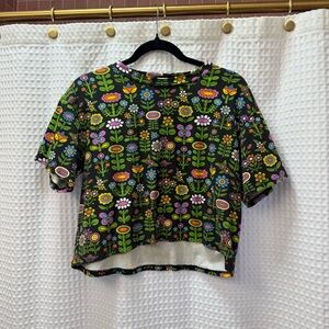 Retro Arcade Garden Vibe Nooworks Crop Shirt